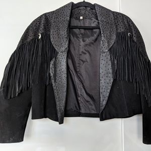 Vintage Authentic Leather Fringe Jacket